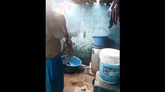 Married Woman Bathing Nude Washing Body Before Husband Arrives