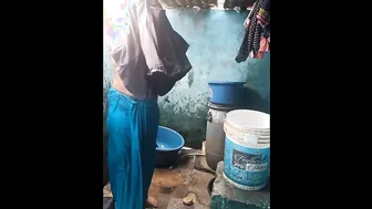 Married Woman Bathing Nude Washing Body Before Husband Arrives