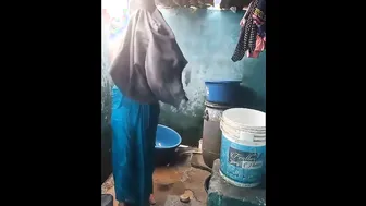 Married Woman Bathing Nude Washing Body Before Husband Arrives