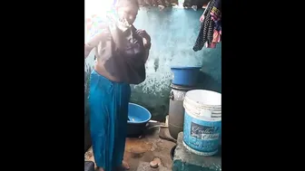 Married Woman Bathing Nude Washing Body Before Husband Arrives