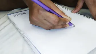 Lonely Aunty Drawing Big Cock On Paper Getting Herself Off Solo
