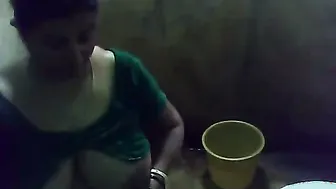 Watching Next Door Aunty Showering And Touching Herself Alone