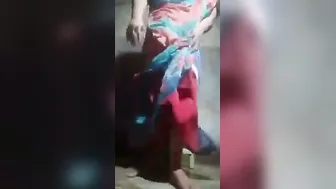 Shy Village Aunty Flashing Her Hairy Pussy Behind Closed Door
