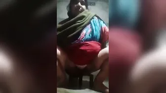 Shy Village Aunty Flashing Her Hairy Pussy Behind Closed Door