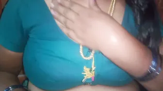 Lonely Aunty Squeezing Her Big Tits While Husband Is At Work