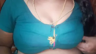 Lonely Aunty Squeezing Her Big Tits While Husband Is At Work