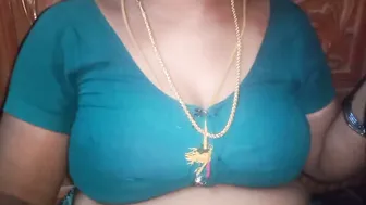 Lonely Aunty Squeezing Her Big Tits While Husband Is At Work