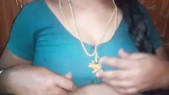 Lonely Aunty Squeezing Her Big Tits While Husband Is At Work
