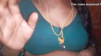 Lonely Aunty Squeezing Her Big Tits While Husband Is At Work