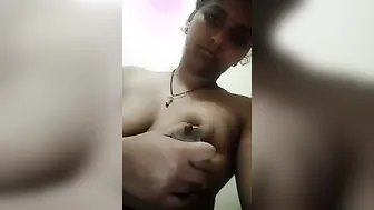 Married Aunty Making A Boob Pressing Video For Her Secret Boyfriend