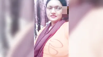 Horny Aunty With Glasses Masturbating Hard In Bedroom Alone