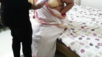 Neighbor Tearing Saree Off Aunty And Fucking Her On The Bed