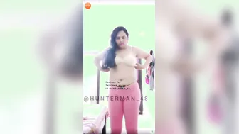 Curvy Aunty Stripping Naked Showing Everything On Camera