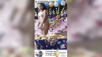 Desi nude cutie stripping in front of lover in his birthday