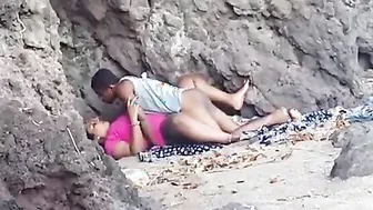 Indian blue film of a juvenile pair enjoying outdoor sex on the beach