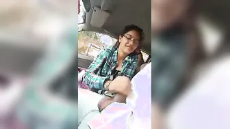 Indian porn mms of a horny teen giving a blow job to boyfriend in his car