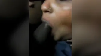 Favourable boy enjoys a quick blowjob from a lustful abode wife