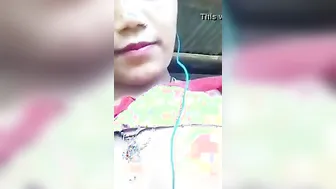 Glamorous legal age teenager plays with her firm milk shakes while on a clip call with bf