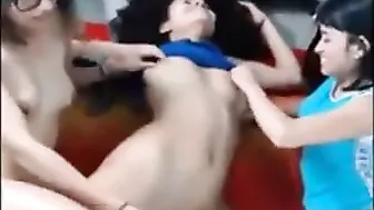 College lesbo angels having enjoyment and pleasuring muff in their hostel