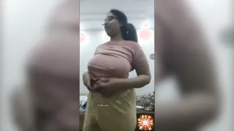 Busty Aunty In Glasses Stripping And Teasing Her Big Boobs