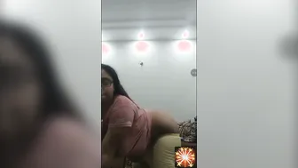 Busty Aunty In Glasses Stripping And Teasing Her Big Boobs