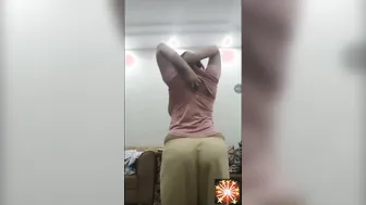 Busty Aunty In Glasses Stripping And Teasing Her Big Boobs