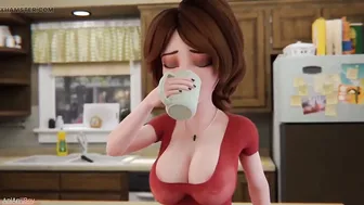 Morning Routine With Big Boobed Aunty Showing Everything At Home