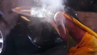 Wet Sari Clinging To Her Body While Dancing In The Rain