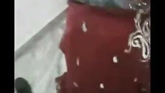 Beautiful Aunty Looking Sexy And Tempting In Her Red Saree