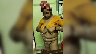 Thick Village Aunty Stripping And Showing Her Natural Boobs