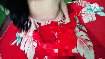 Local Kolkata Aunty Doing Yoga Then Playing With Toy On Bed