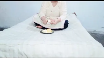 Neighbor Aunty Teasing Him Eating Fruit Getting Naughty