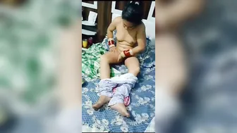 Thick Indian Aunty Rubbing Oil On Her Bare Body At Home