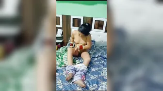 Thick Indian Aunty Rubbing Oil On Her Bare Body At Home