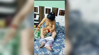 Thick Indian Aunty Rubbing Oil On Her Bare Body At Home