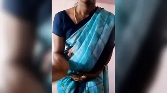 Tamil Aunty Slowly Removing Her Saree Revealing Everything Bare