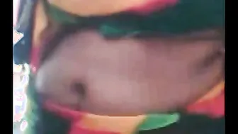 Horny Aunty In Silk Saree Showing Off Curves And Touching Me