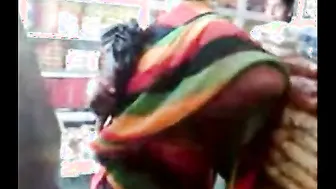 Horny Aunty In Silk Saree Showing Off Curves And Touching Me