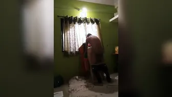 Big Booty Aunty Getting Fucked Hard Standing Against The Wall