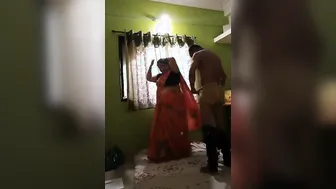 Big Booty Aunty Getting Fucked Hard Standing Against The Wall