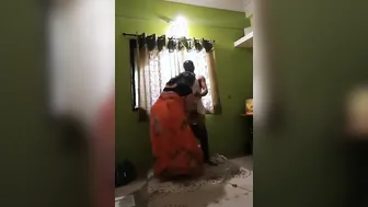 Big Booty Aunty Getting Fucked Hard Standing Against The Wall