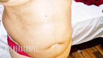 Indian Aunty Rubbing Her Navel Getting Handjob From Young Boy