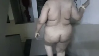 Classy Aunty Walking Naked In Society Hallway Late At Night