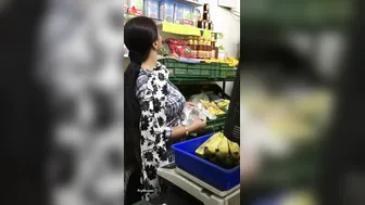 Shopkeeper Aunty Flaunting Her Huge Boobs In Tight Churidhar
