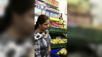 Shopkeeper Aunty Flaunting Her Huge Boobs In Tight Churidhar