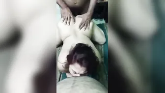 Sharing Married Desi Aunty Between Two Guys In Threesome Fuck