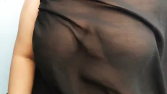 Neighbor Aunty Showing Off Her Tits Seducing Young Worker Guy