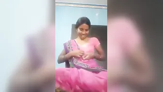 Tamil Wife Recording Herself Stripping For Her Husband Away