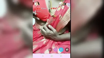 Sexy Desi Aunty Going Live Stripping Naked On Tango App Again