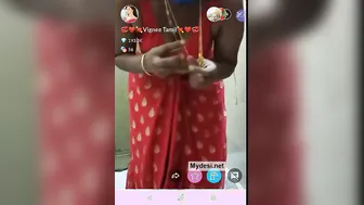 Sexy Desi Aunty Going Live Stripping Naked On Tango App Again